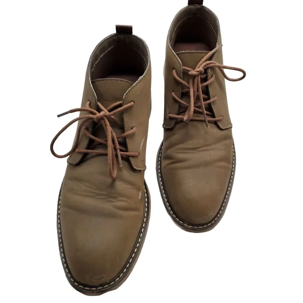 Goodfellow Mens Beige Shoes Size 9.5 Lace-Up Mid Ankle Boot‎ Chukka Style